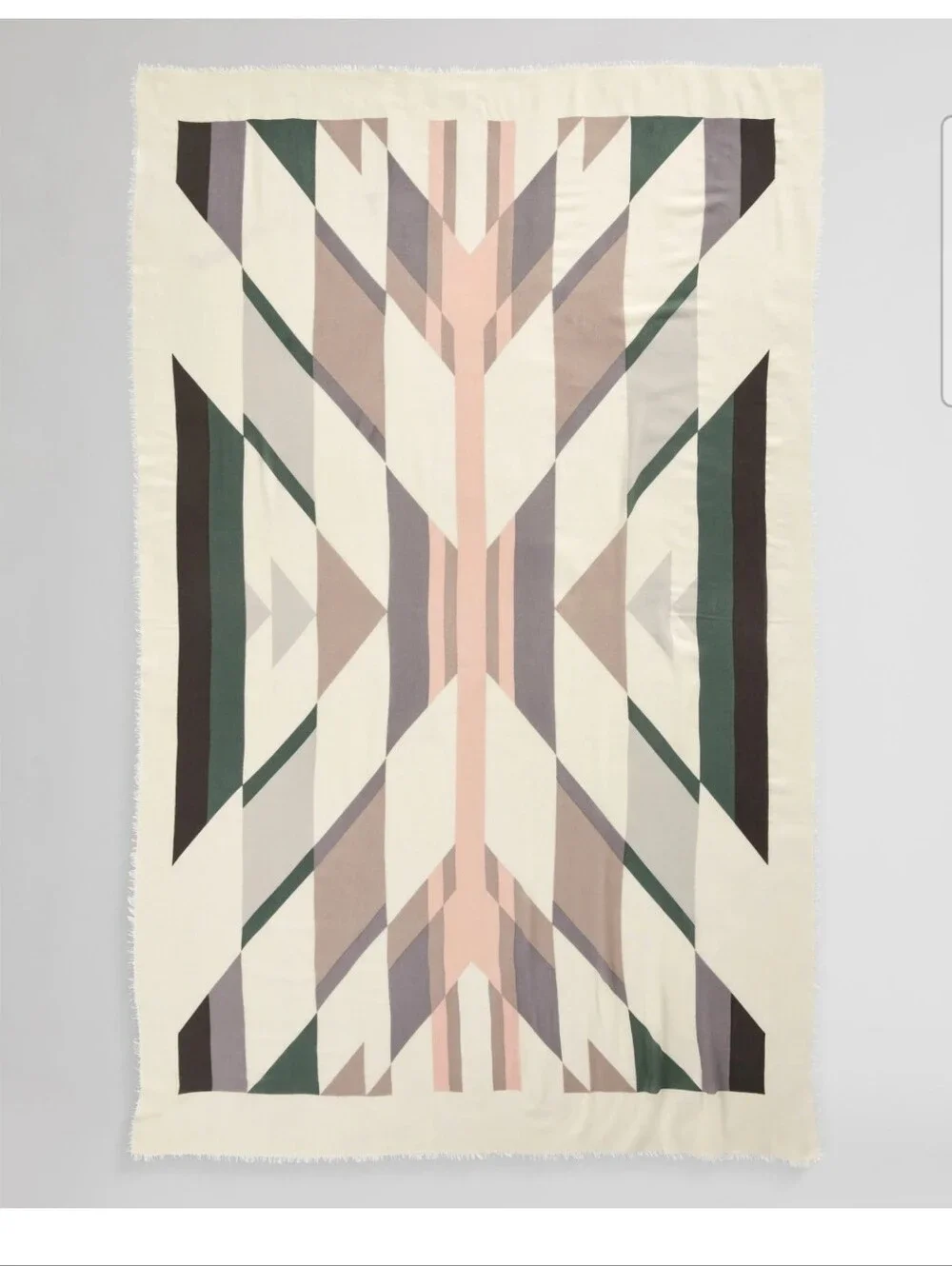 Pendleton Oversized Featherweight Wool Scarf in Cream Wyeth Trail